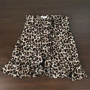 Leopard flair ruffle skirt